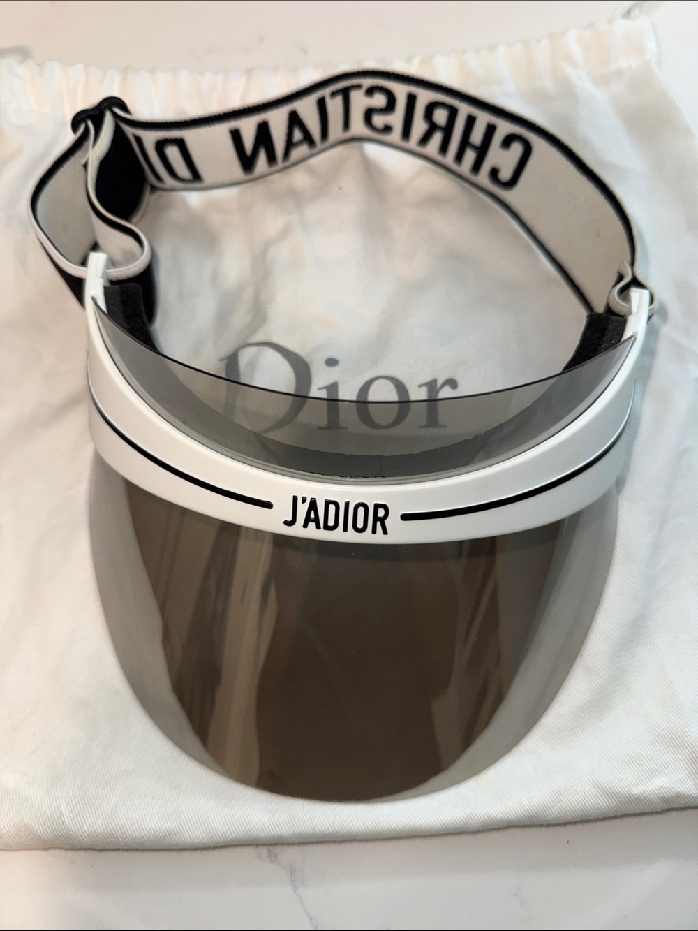 Dior White and Black J'Adior Tinted Shield Visor